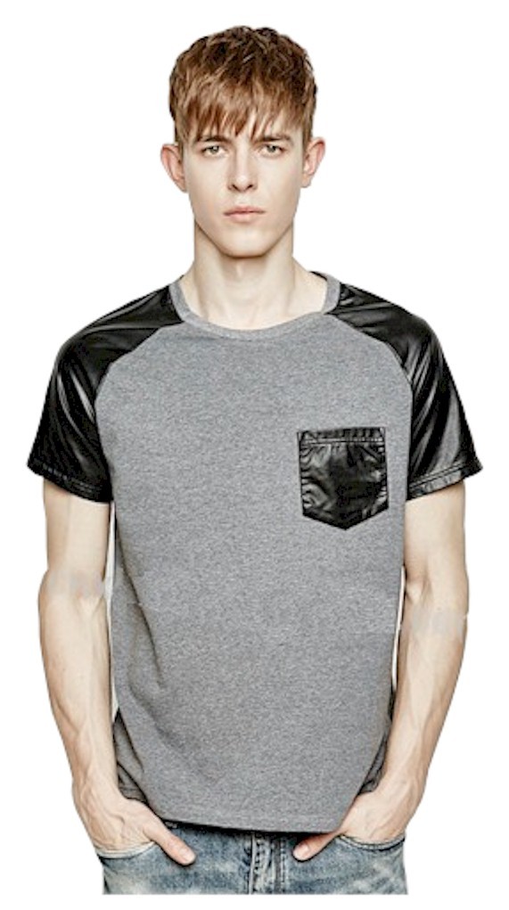 Level 9 PU Faux Leather/Cotton T-Shirt New | eBay