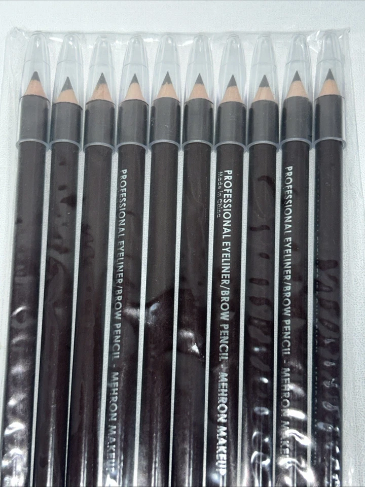 10 nuevos lápices Mehron Professional cejas + delineador de ojos marrón oscuro Foto 2 de 4