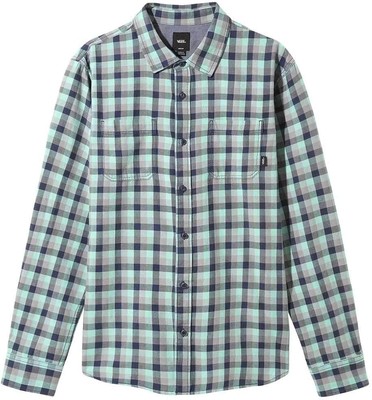 Vans Herren Hemd Alameda II Langarmshirt, Grün/Grau/Blau, XS