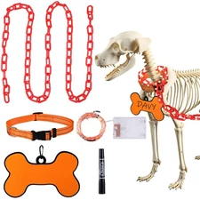 WinnerWhy Halloween 7 ft Skeleton Dog Accessories Giant Skeleton Decorations ...