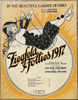 rare BROADWAY sheet music ZIEGFELD FOLLIES 1917 In a Beautiful Garden of Girls