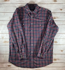 Daniel Cremieux Men's Large Plaid Western Shirt Tailored Fit Button-Up