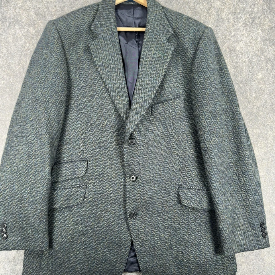Donegal Mist Kevin & Howlin Sport Coat Mens 44L Herringbone Tweed Made Ireland - Image 2 of 4