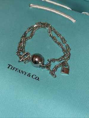 Tiffany Hardwear Small Link Wrap Bracelet Sterling Silver,Size Extra  Large