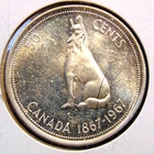 1967 Half Dollar Canada Fifty 50 Cents Silver Coin