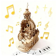 3D Puzzle for Adults Teens Wooden Music Box Mechanical Model Kits Wood DIY 