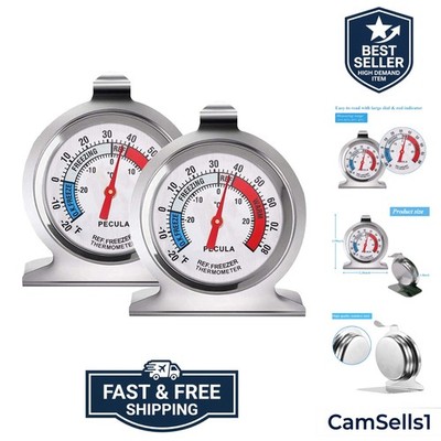 2 Pack Refrigerator Thermometer, 30-30°C/20-80°F, Classic Fridge Thermometer ...