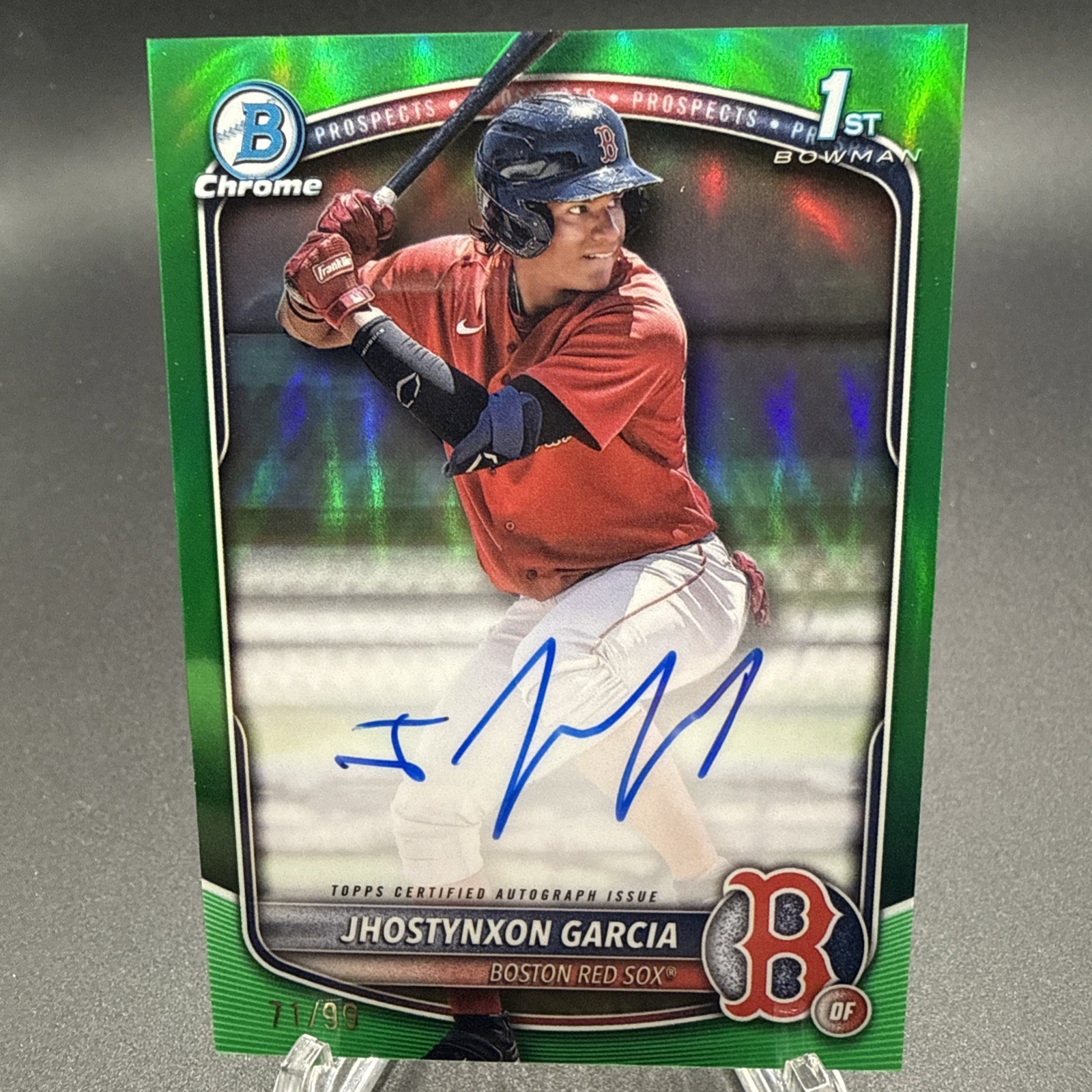 2025 Jhostynxon Garcia TRUE RC Bowman Chrome 1st True Green Auto 71/99 CPA-JGA