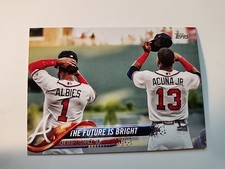 RONALD ACUNA JR. & OZZIE ALBIES Dual ROOKIE CARD Braves 2018 TOPPS UPDATE RC 554. rookie card picture