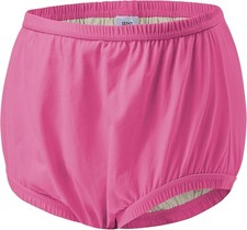 Adult Diaper Cover Plastic Pants Leakproof Reusable Waterproof Underwear Pink L