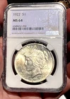 1922 MS 64 Silver Peace Dollar