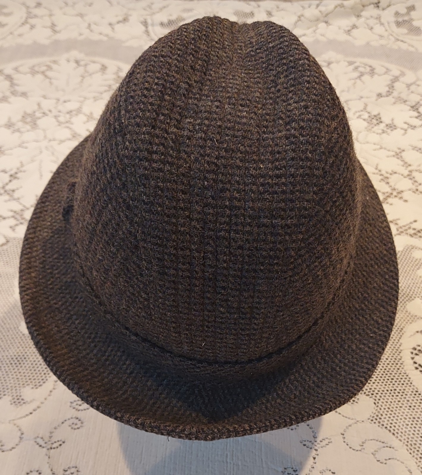 Pendleton Fedora Hat Mens Gray Houndstooth Tweed … - image 5