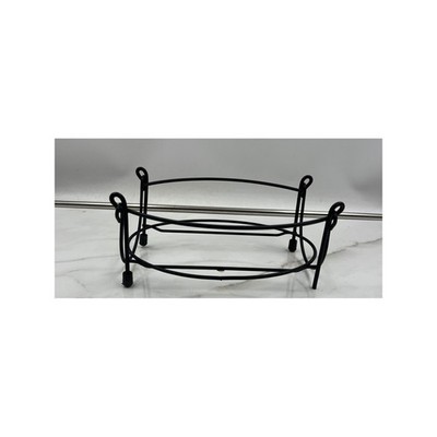 Temtations Black Wrought Iron Oval Casserole Serving Stand Platter Holder Metal