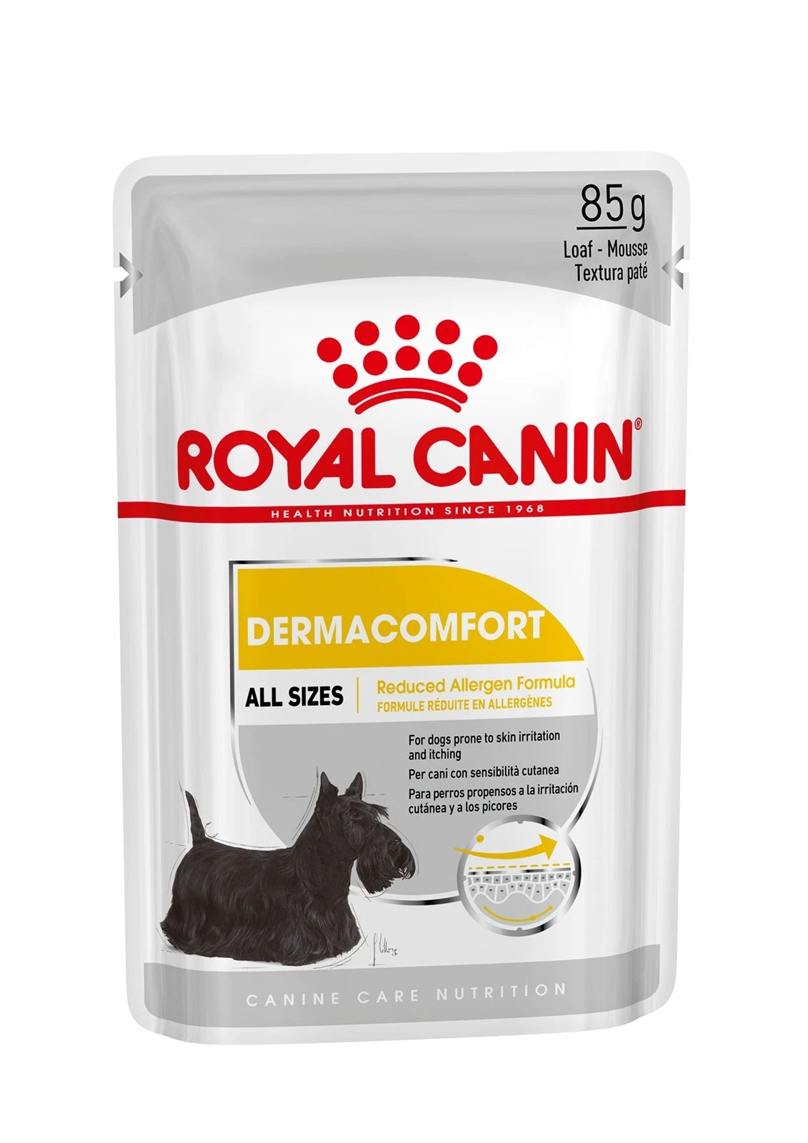 Dermacomfort Wet Pouches Adult Dog Food in Loaf, 85g x 12 Pack