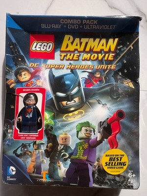 LEGO Batman The Movie DC Super Heroes Unite Blu Ray + Clark Kent Mini Figure NEW