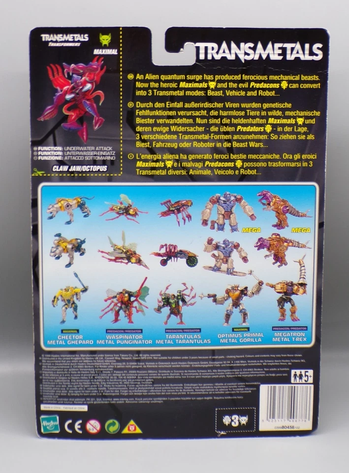 RARE vintage Transformers BEAST WARS Transmetal CLAW JAW Sealed MOC Europe VHS ! - Image 3 of 4