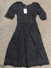 The Linen Oversized Puff-Sleeve Dress by Everlane size medium