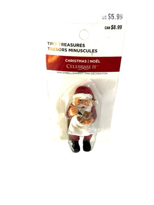 Christmas Santa Figurine Painting Teddy Bear 3 Inch Tiny Treasures New in Packag