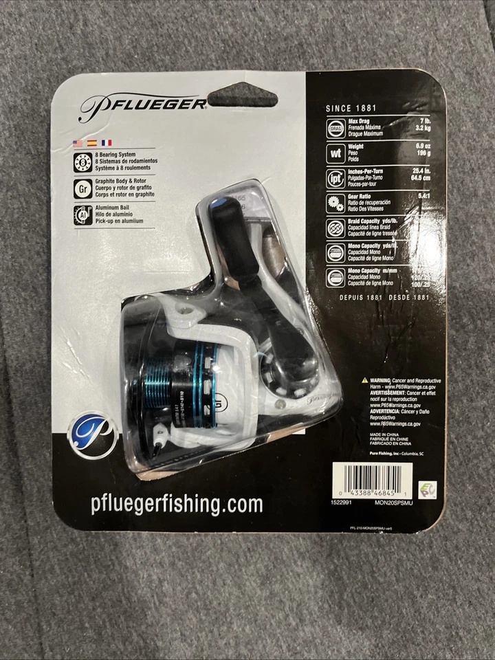 Carretel de pesca giratório Pflueger Monarch MON20SP 5.4:1 corpo grafite 🔥NOVO🔥 - Imagem 2 de 2