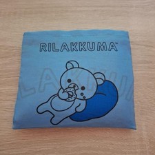 Rilakkuma Eco Bag Light Blue Illustration Storage Nylon