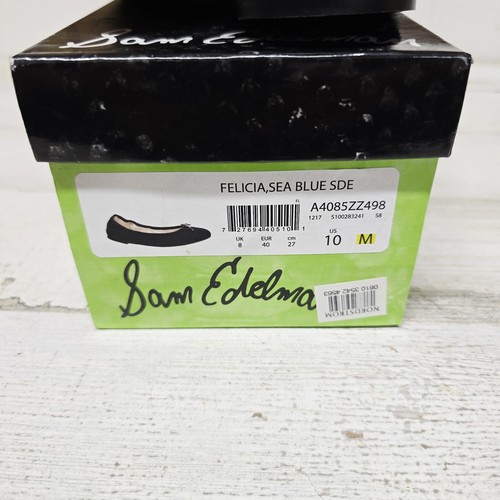 Sam Edelman donna 10 Felicia balletto classico blu mare piatto scamosciato preppy boho - Foto 3 di 7
