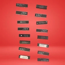 Lot of Assorted Vintage Microchips & ICs for DIY Electronics & Crafts