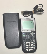 TI-84 Plus Graphing Calculator -Black + Cover + Sync Cable