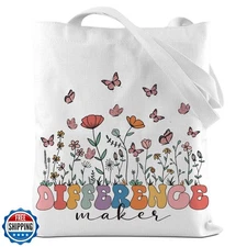 CFGBFDGH Difference Maker Tote Bag, Appreciation Gifts for Women,