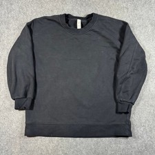 Lululemon Perfectly Oversized Crew Womens 10 Black Pullover Sweatshirt Cotton
