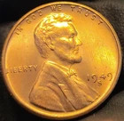 1949 S Lincoln Wheat Penny! Uncirculated Condition Red! Obverse Scratches