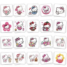 40Sheets Cartoon Hello Kitty Temporary Tattoos Birthday One Size, Hell40