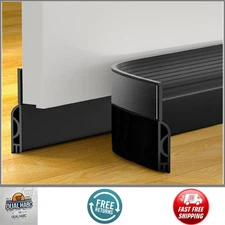 Door Draft Stopper 39" Black Door Sweep Weather Stripping Seal Gap Filler Blocke