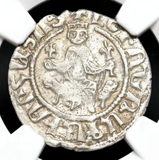 CRUSADERS, Cilician Armenia. Levon I. 1198-1219. Silver Tram. NGC XF45