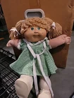1984 Cabbage Patch Kid, Wheat Poodle Ponytails, Green Eyes, Dimple Orig Clothes