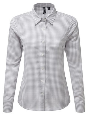 Premier Workwear Women's Maxton Check Long Sleeve Shirt PR352 Damen Bluse NEU