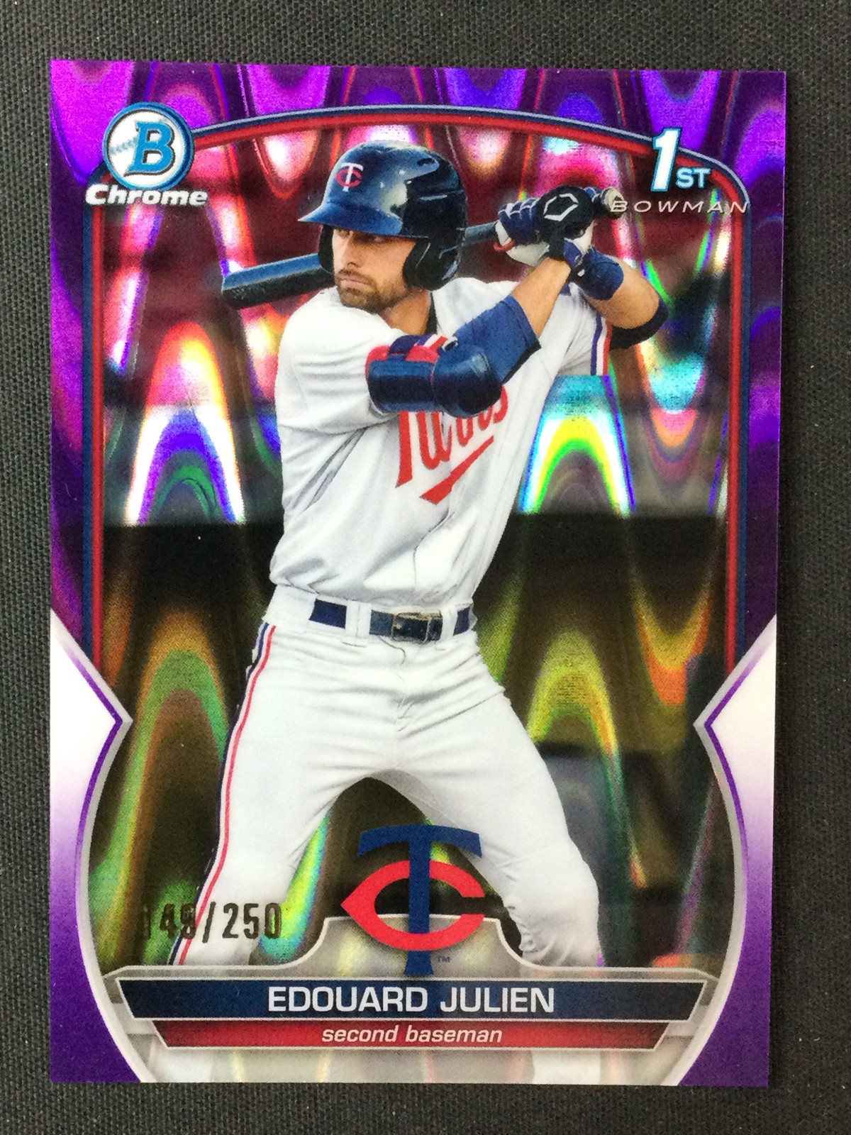 2023 Bowman Chrome #BCP-82 Edouard Julien Twins Purple RayWave Refractor /250