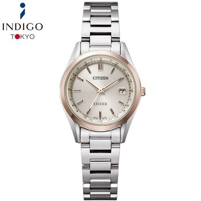 Citizen Exceed ES9375-51B Solar Radio Controlled Titanium Beige Dial Watch