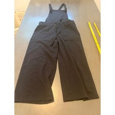 Dip Womens Black Wide Leg Bib Overalls Knit Jersey Jumpsuit Small