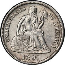 1891-S Seated Liberty Dime Nice BU Nice Eye Appeal Nice Strike