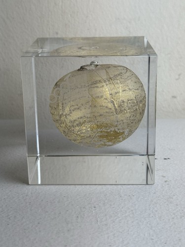 Paperweight Art Glass Sculpture Gold Globe Paperweight Signed Torben Jorgensen - Picture 16 of 20