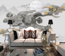 3D Gray Clouds ZHUB10268 Wallpaper Wall Mural Removable Self-adhesive Ann