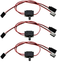 Apex RC Products Futaba Style 3 Way On/Off Switch W/ Charge Lead -3 Pack #1055