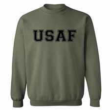 "USAF" Air Force Crewneck Sweatshirt in Military Green - Adult Small - 3X