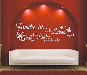 G576 Spruch Wandtattoo Familie Ist Wo Das Leben Liebe Aufkleber