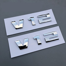 1Pair NEW V12 Emblem Badge Decal Fender Rear for BMW M760 M750 X6 X5 X4 X3 X1