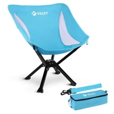 VILLEY Portable Folding Chair Lightweight Camping Chair Quick Setup for Beach
