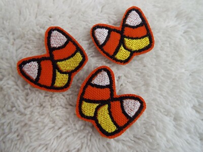 3 pcs Halloween Candy Corn 1-1/4'' Embroidery Iron-on Patch (E21)