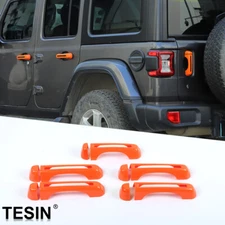 Orange 4 Doors & Tailgate Handle Shell Cover Decor For 2018+Jeep Wrangler JL JLU