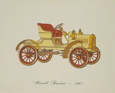1907 Maxwell Tourabout Lithograph Clarence P. Hornung Antique Automobile Vintage