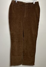Brown Corduroy Pants By Villager a Liz Claiborne Company Women's 8 Wide-Leg VTG